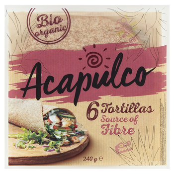 Acapulco bio lágy tortilla búzakorpával 240 g