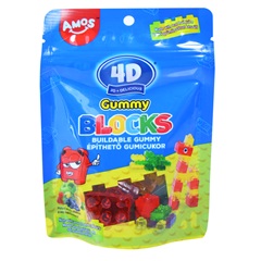 Amos Sweets 4d építhető fun and play gummy blocks vegyes gyümölcsízű gumicukor 100 g