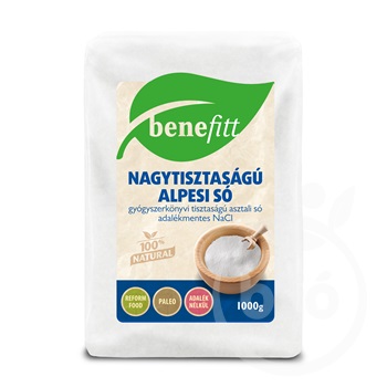 Benefitt nagytisztaságú alpesi só 1000 g