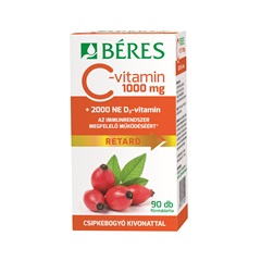 Béres c-vitamin 1000mg csipkebogyó+d3-vitamin 2000ne retard filmtabletta 90 db