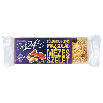 Biopont bio mézes szelet földimogyorós-mazsolás 40 g