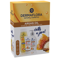 Dermaflora 0% díszdoboz (folyékony szappan+kézkrém+tusfürdő) argán 1 db