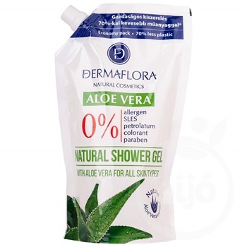 Dermaflora 0% tusfürdő utántöltő aloe vera 500 ml