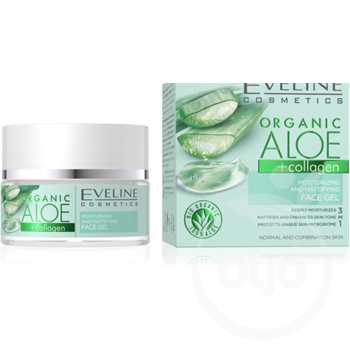 Eveline organic aloe+collagen hidratáló és mattító éjszakai és nappali arcgél 50 ml