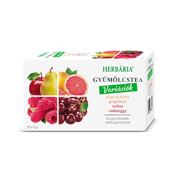 Herbária gyümölcstea mix 1 alma-körte, grapefruit, málna, vadmeggy variáció 20x2 g 40 g