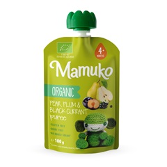 MAMUKO BIO KÖRTE, SZILVA ÉS FEKETE RIBIZLI PÜRÉ 100 g