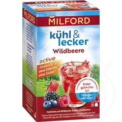 Milford kühl & lecker active erdei gyümölcs ízű hidegen készíthető gyümölcstea 20db 50 g