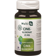 Multi 4u cink-glükonát 25mg vegán tabletta 90 db