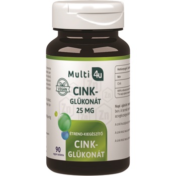 Multi 4u cink-glükonát 25mg vegán tabletta 90 db