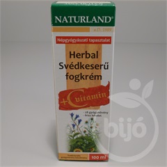 Naturland svédkeserü fogkrém+c vitamin 100 ml