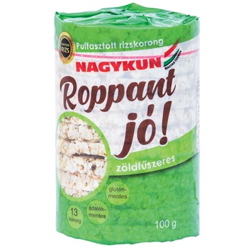 Roppant jó! puffasztott rizskorong zöldfűszeres 100 g