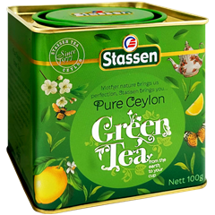 Stassen zöld tea szálas fémdobozos 100 g