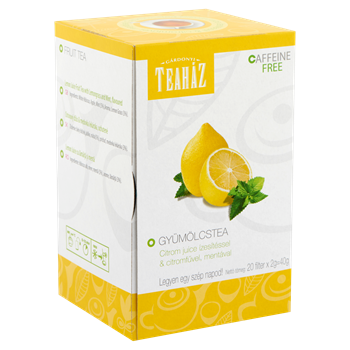 Teaház gyümölcstea citrom juice ízesítéssel citromfűvel, mentával 20x2g 40 g