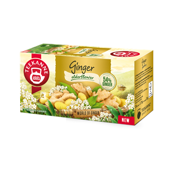 Teekanne world of ginger bodzavirág ízű gyömbértea 20x1,75g 35 g