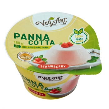 Vegart vegán panna cotta jellegű növényi desszert készítmény eper 150 g  (22223)
